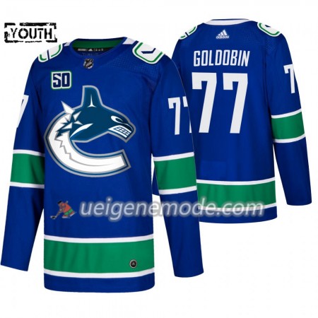 Kinder Eishockey Vancouver Canucks Trikot Nikolay Goldobin 77 50th Anniversary Adidas 2019-2020 Blau Authentic